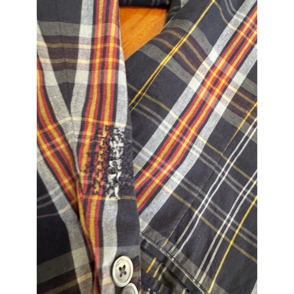 Ralph‎ Lauren Madras Plaid Blazer Jacket Plaid Distressed VTG Medium Men - Picture 4 of 8